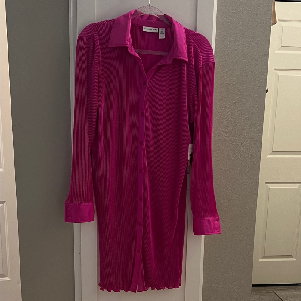 Pink Button-Up Dress